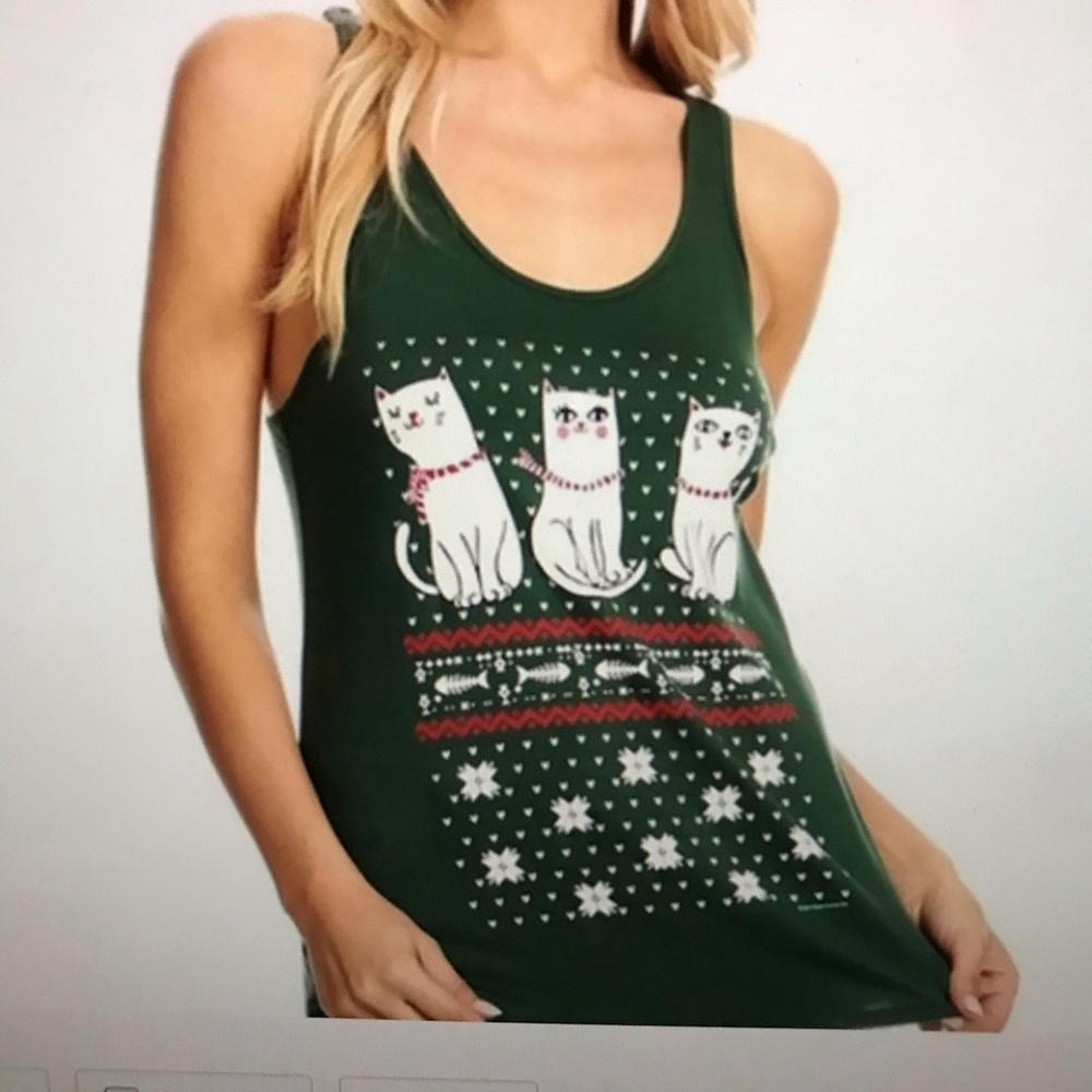 Brand New Christmas Kitty Tank Top